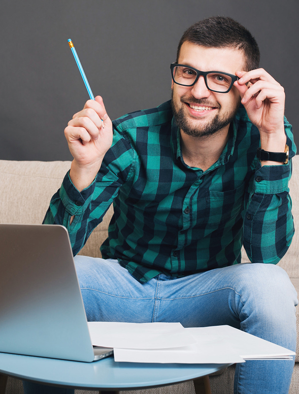 Student taking an online quiz
